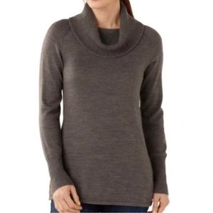 Smartwool Minturn Drape Neck Sweater Merino Wool Brown Medium